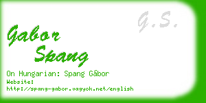 gabor spang business card
